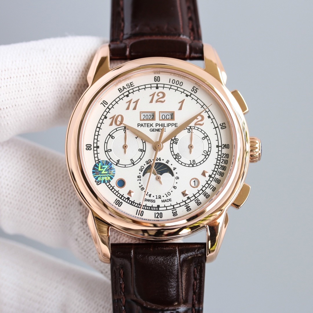 Patek Philippe rose gold diamond-set complicated watch