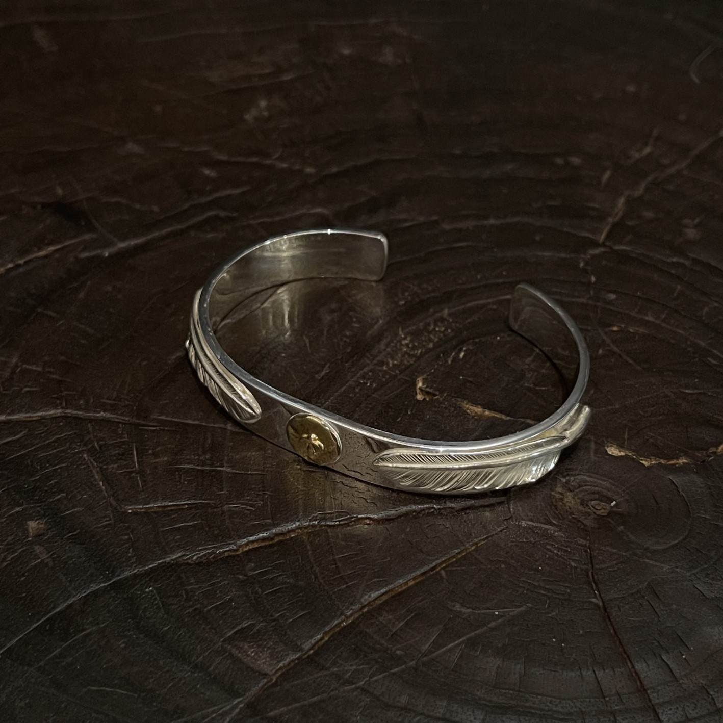 Goro's Takahashi Goro Double Silver Feather Bracelet