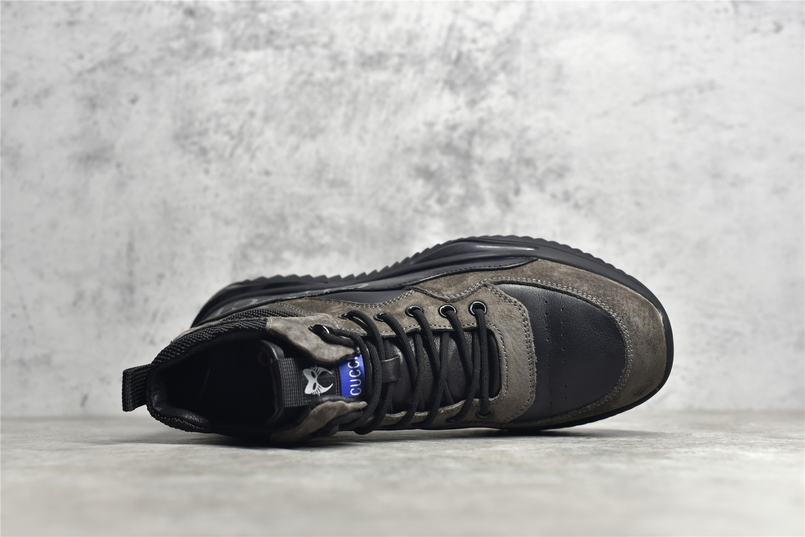 Gucci grey and black high-top sneakers