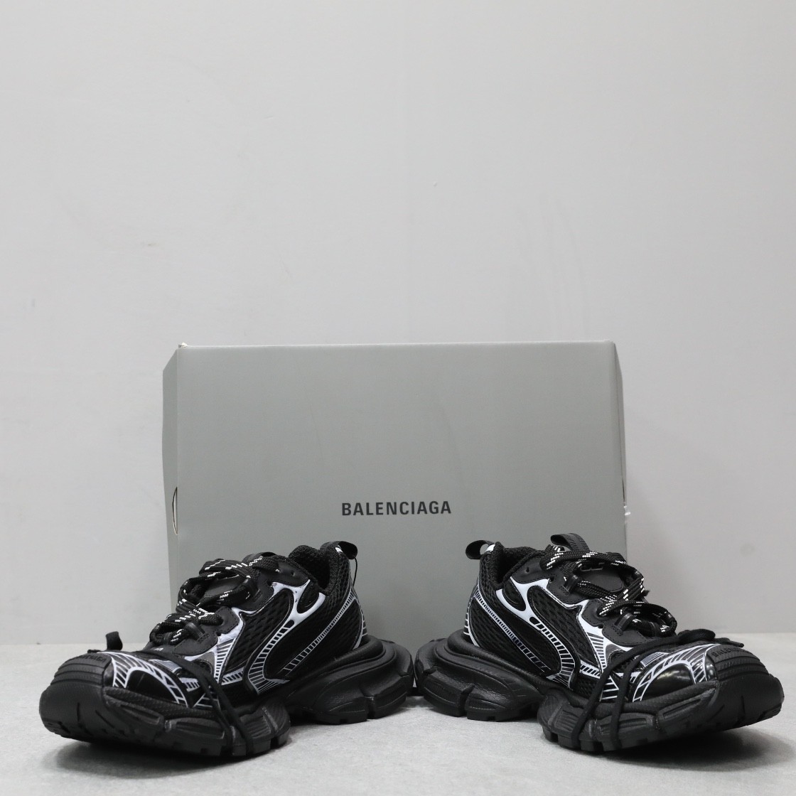 Balenciaga black and white functional dad shoes