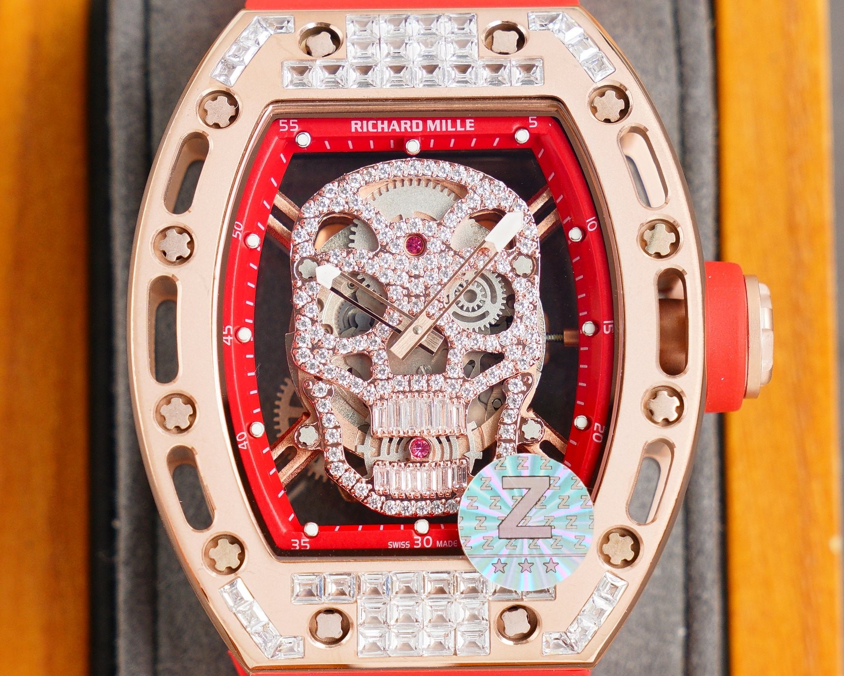 RM 052 "Skull" Rose Gold Full Diamond Edition