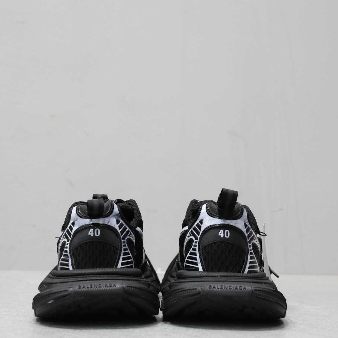 Balenciaga black and white functional dad shoes