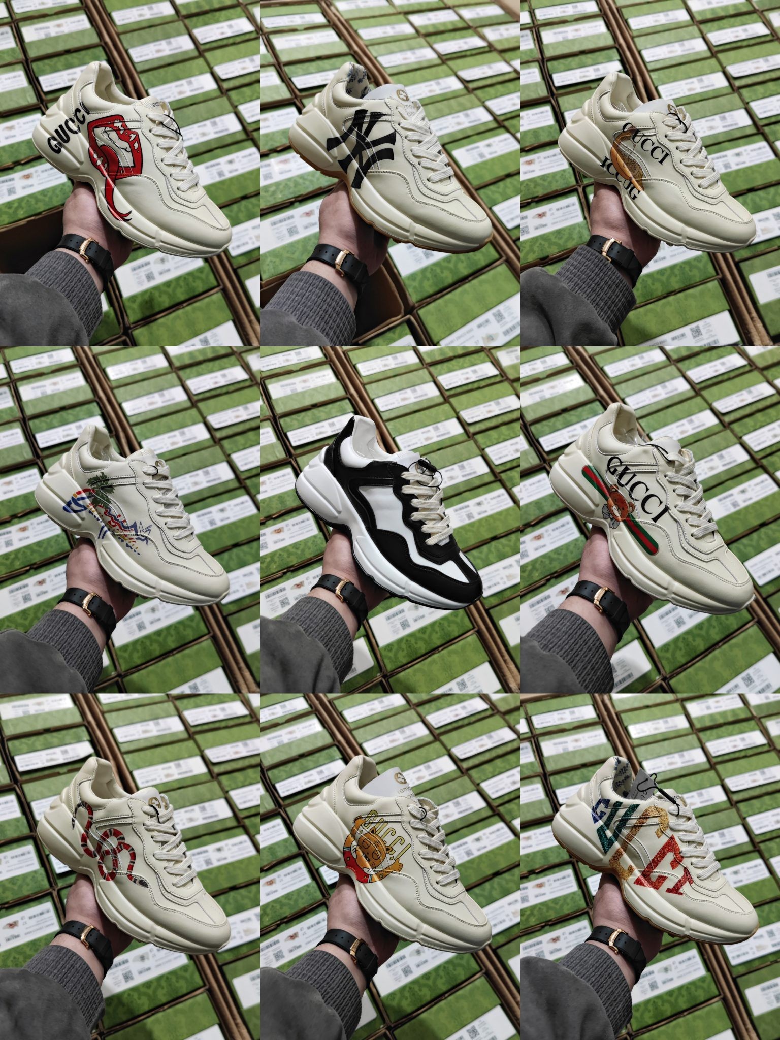 Gucci Rhyton series classic retro platform dad shoes