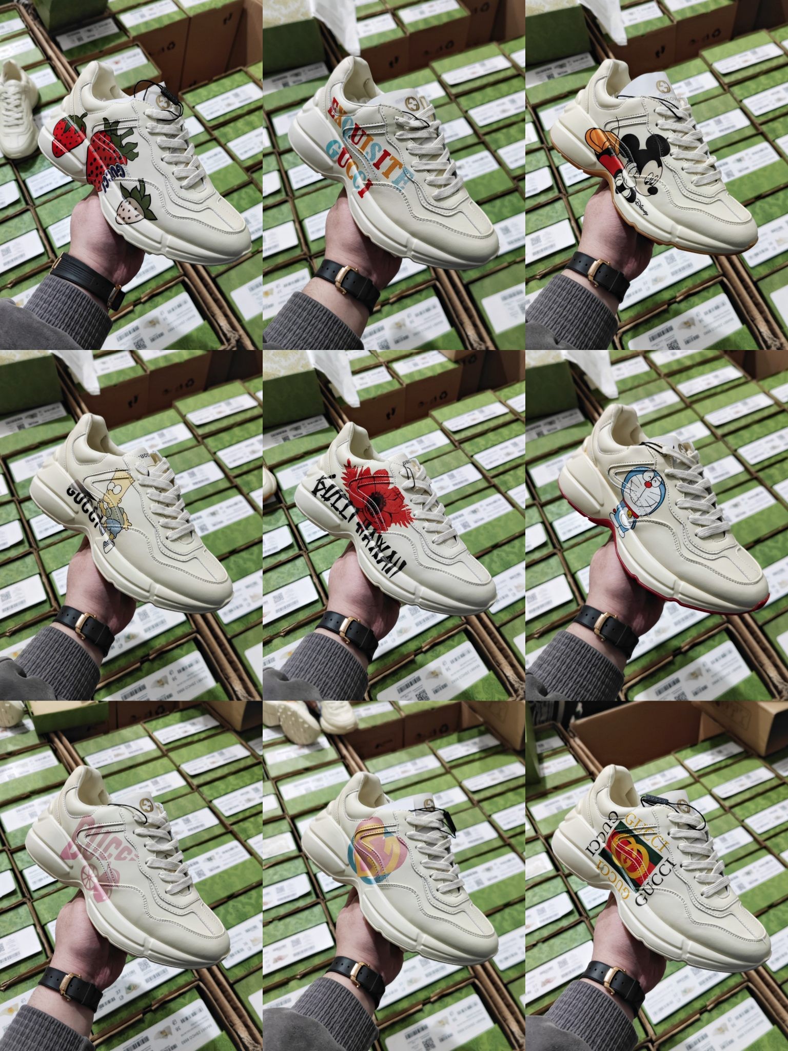 Gucci Rhyton series classic retro platform dad shoes