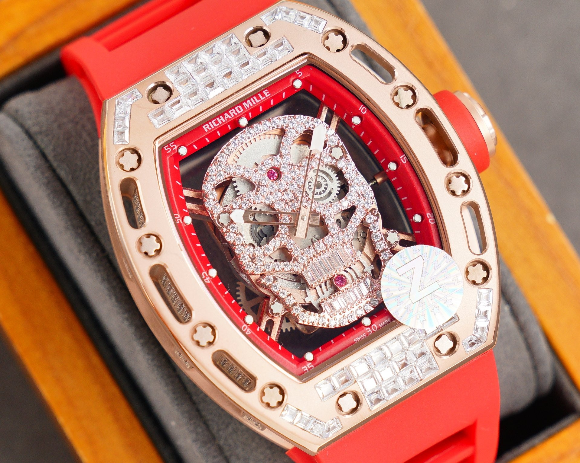 RM 052 "Skull" Rose Gold Full Diamond Edition