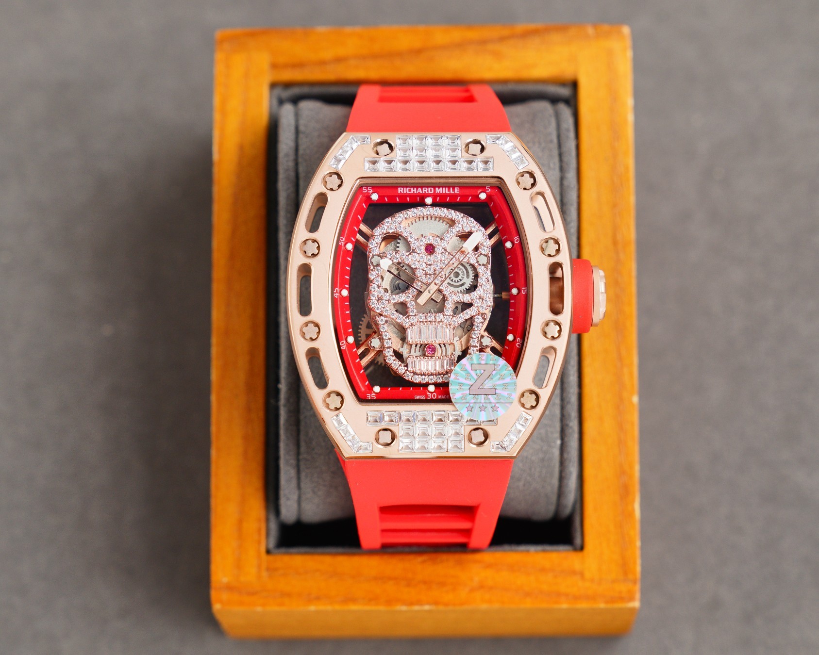 RM 052 "Skull" Rose Gold Full Diamond Edition