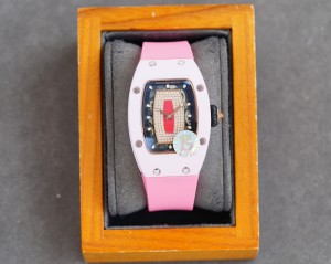 RM 07-01 Pink Ceramic Red Lips Women's Watch