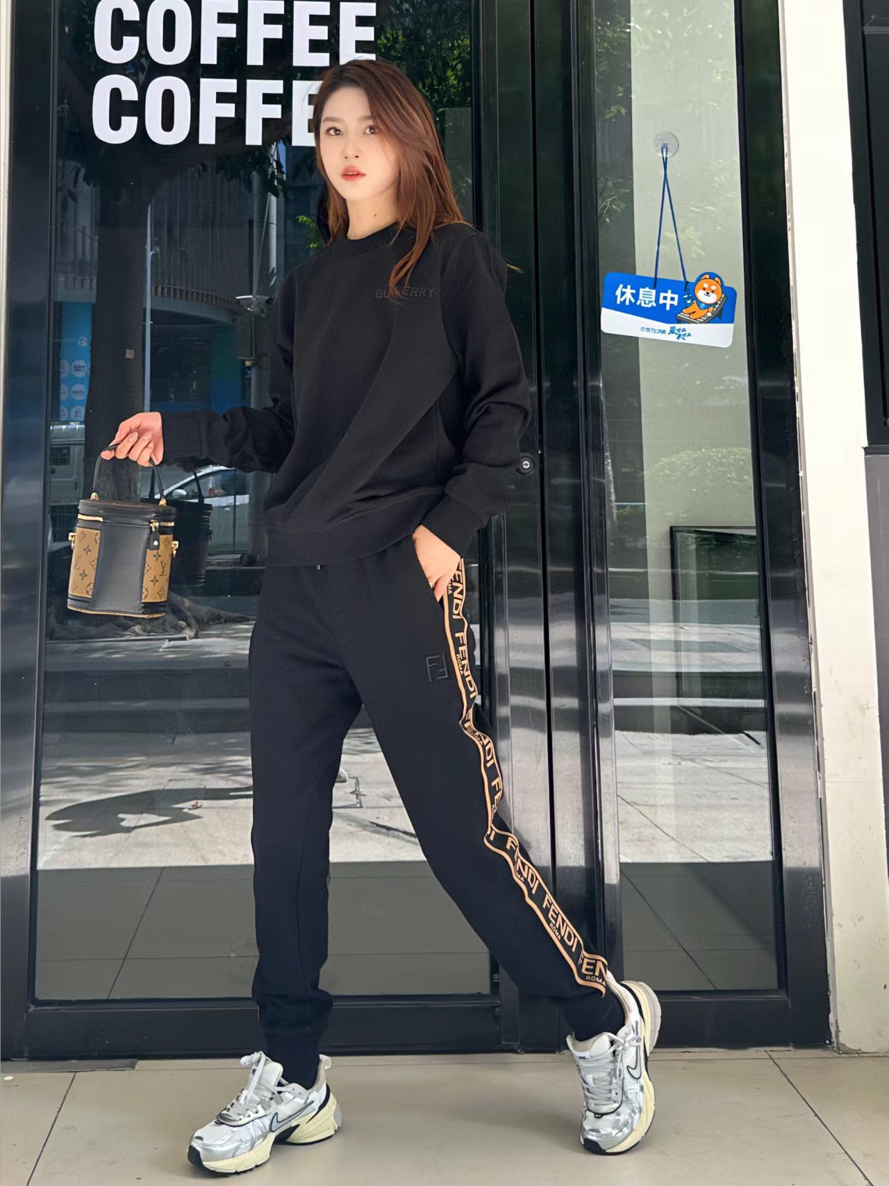 Fendi 23Fw Double F Embroidered and Logo Ribbed Waist Pants