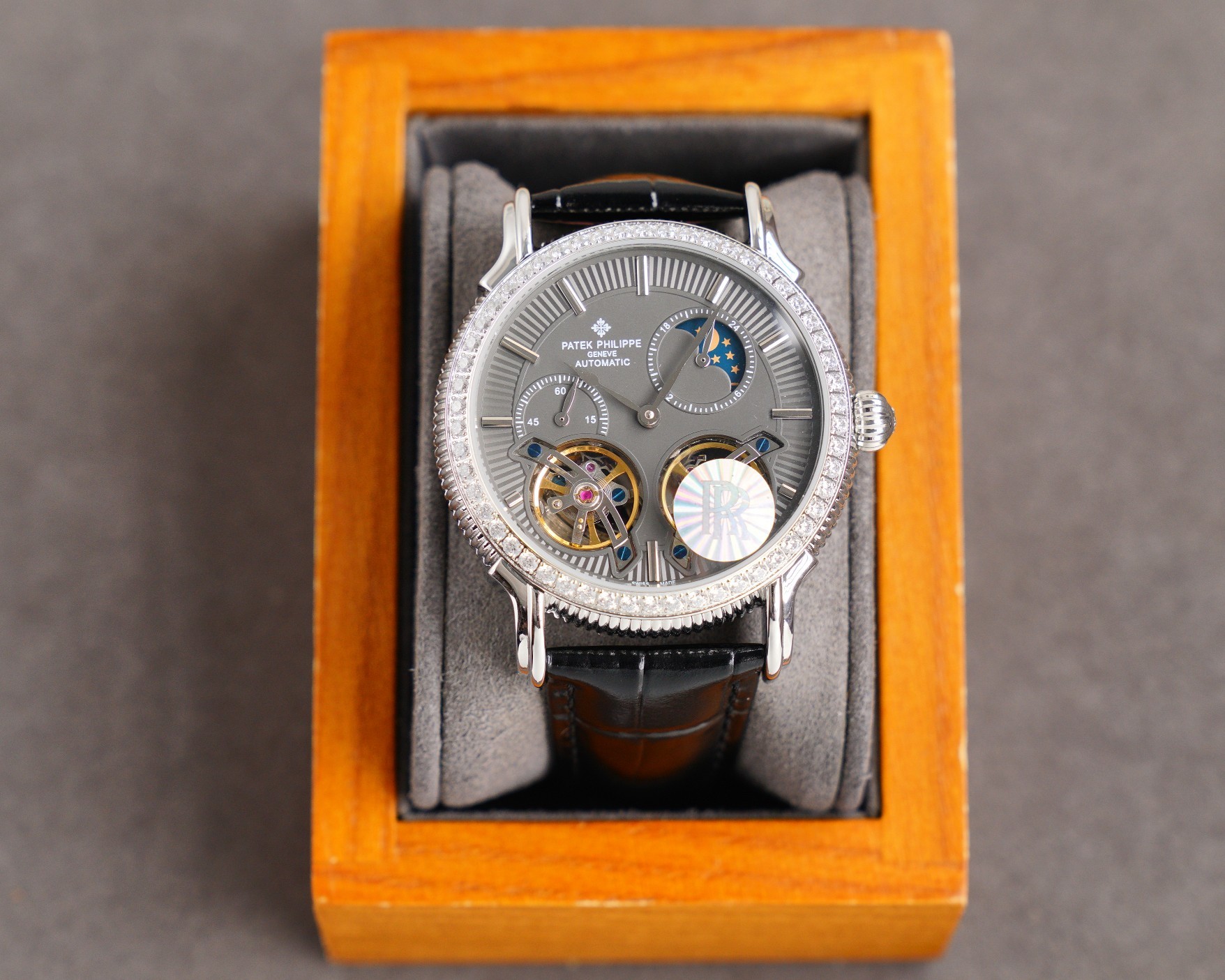 Patek Philippe Skeleton Moon Phase Automatic Mechanical Watch