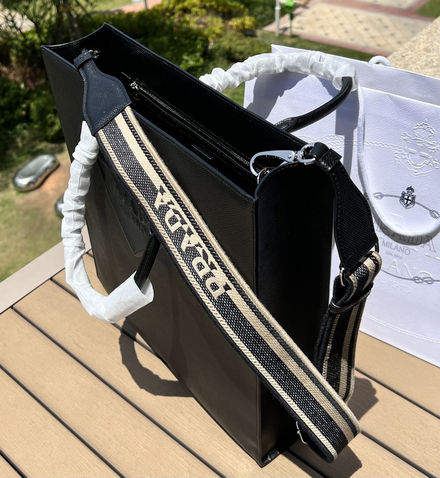 Prada men's tote bag