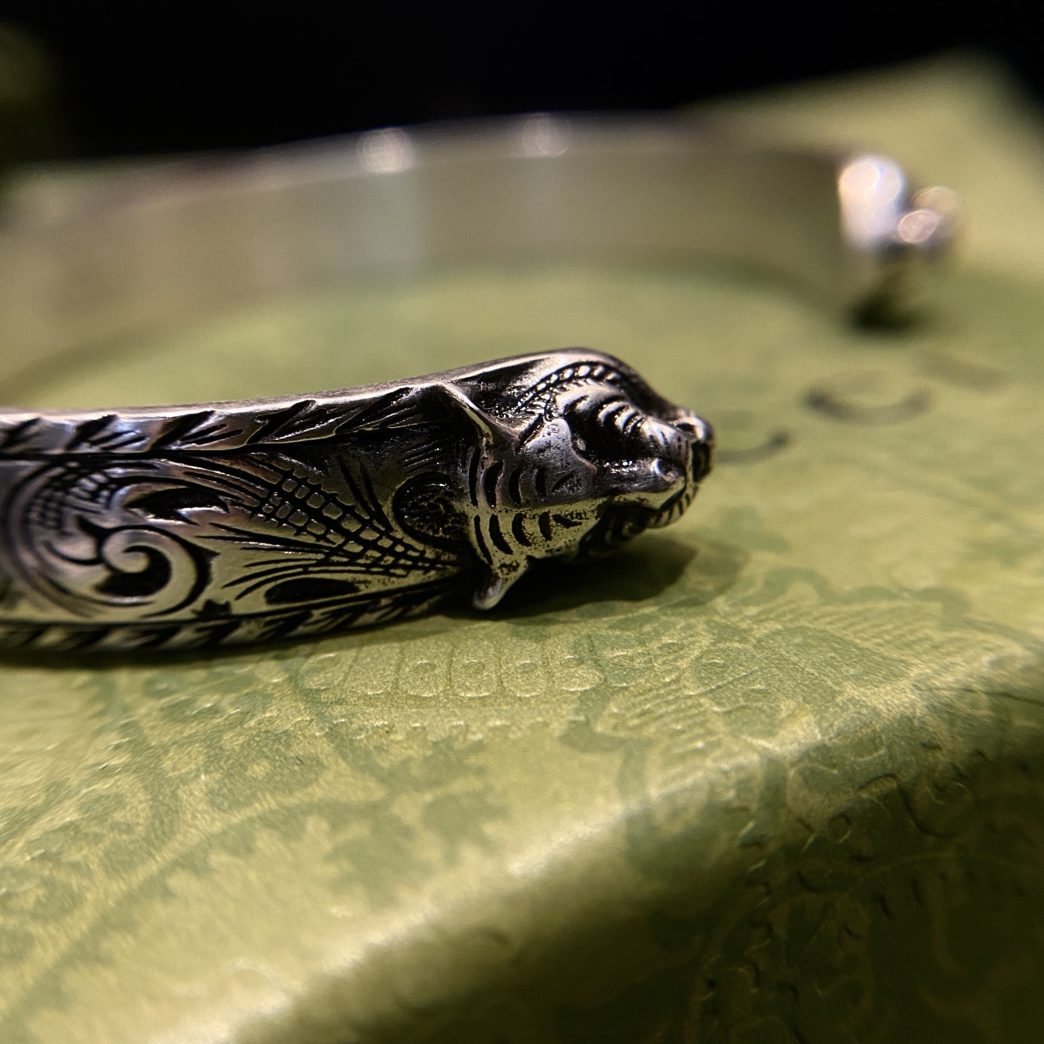 Gucci Tiger Head Silver Bracelet