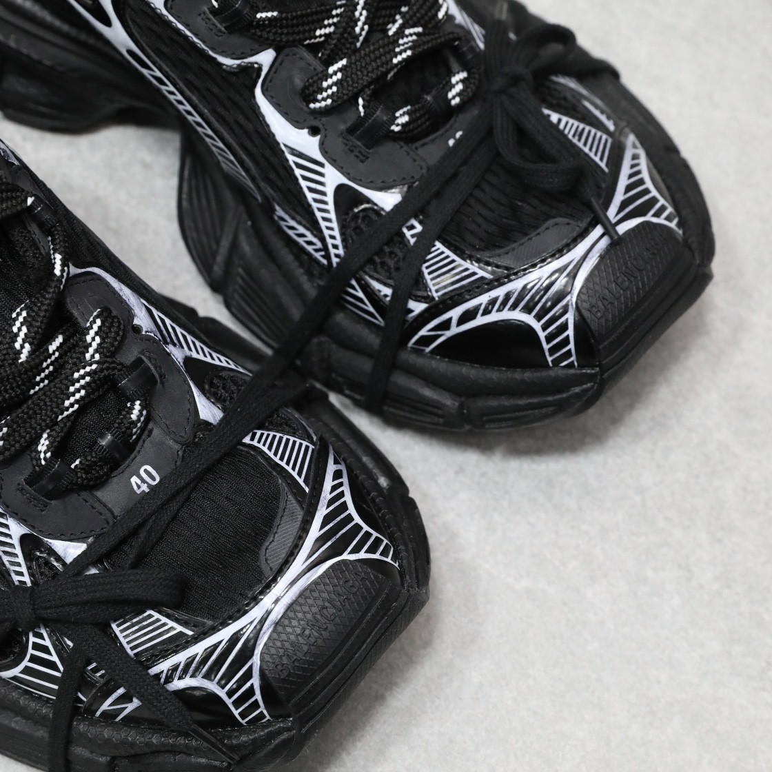 Balenciaga black and white functional dad shoes