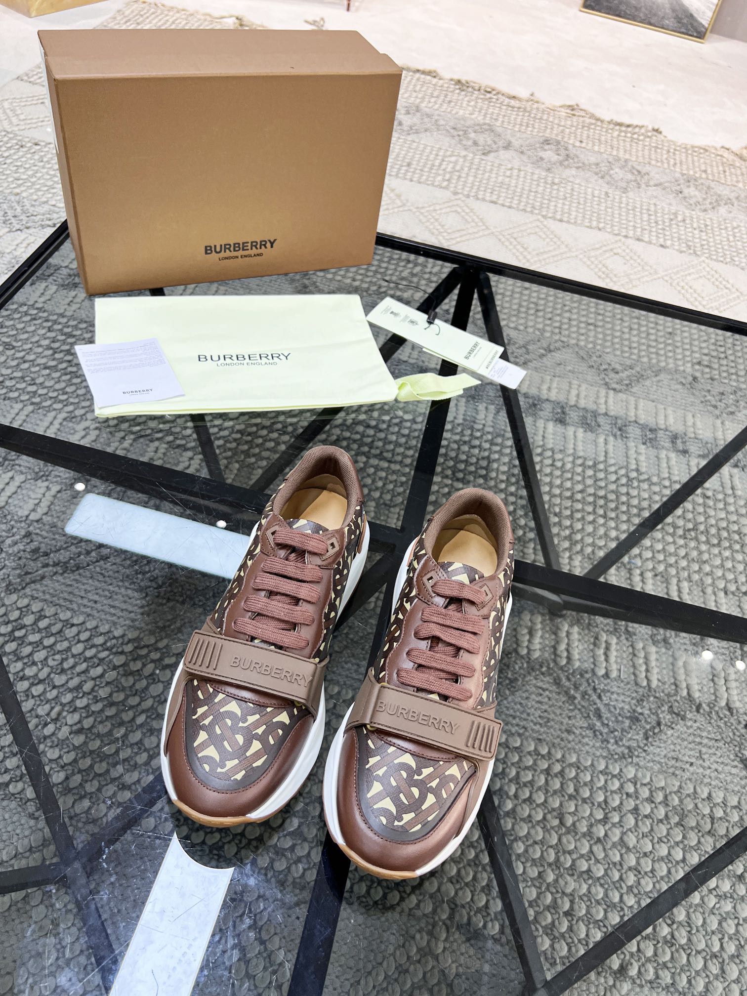 Burberry brown monogram sneakers