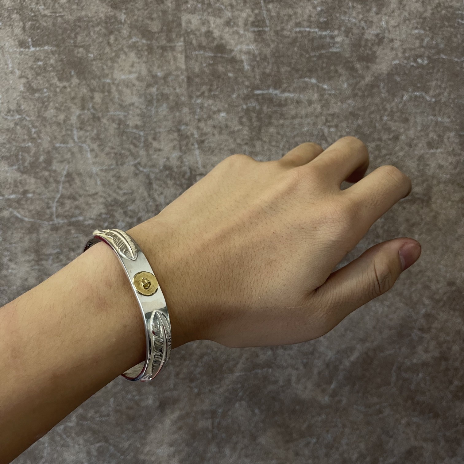Goro's Takahashi Goro Double Silver Feather Bracelet