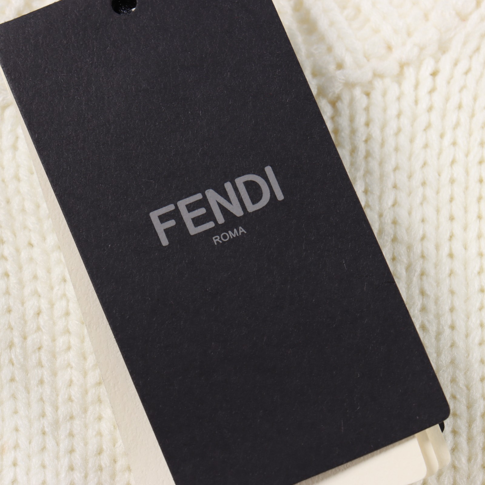 Fendi chest letter jacquard logo round neck sweater