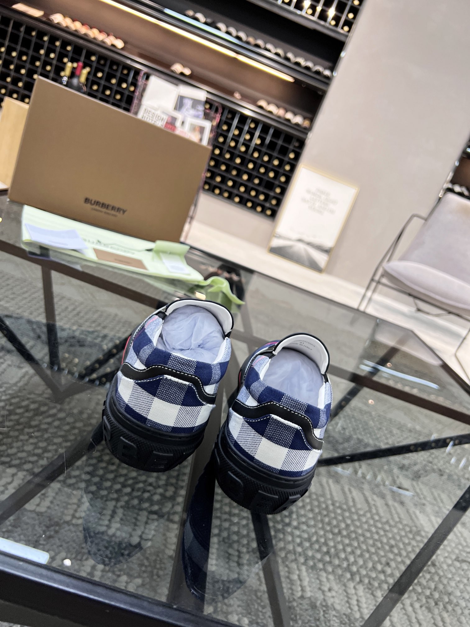 Burberry check slip-on canvas shoes